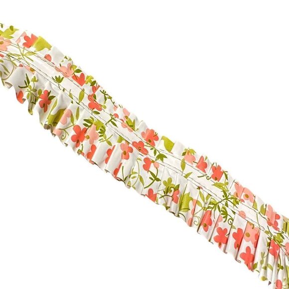 Vintage 70s Orange and Green Floral Shelf Edging - stick on - Picture 6 of 9